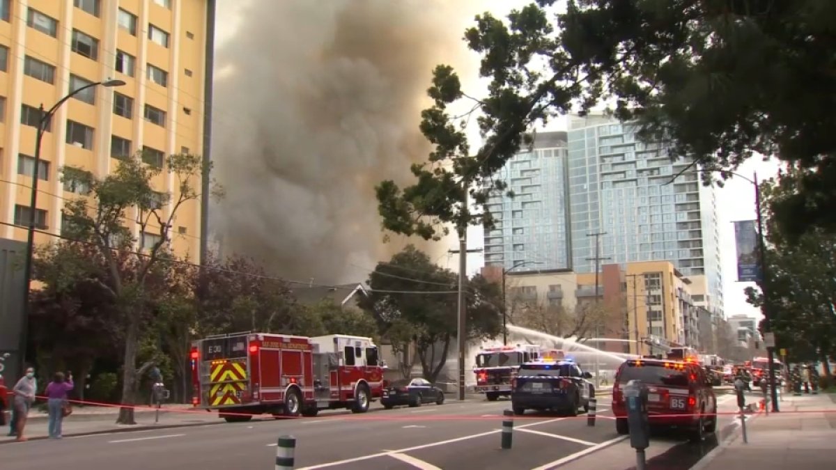 Fire in San Jose Today: Large Structure Blaze Reported as Firefighters Respond to Contain Significant Flames Near Commercial District